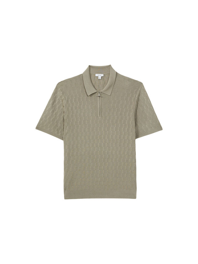 Ubud Half-Zip Textured Polo T-Shirt